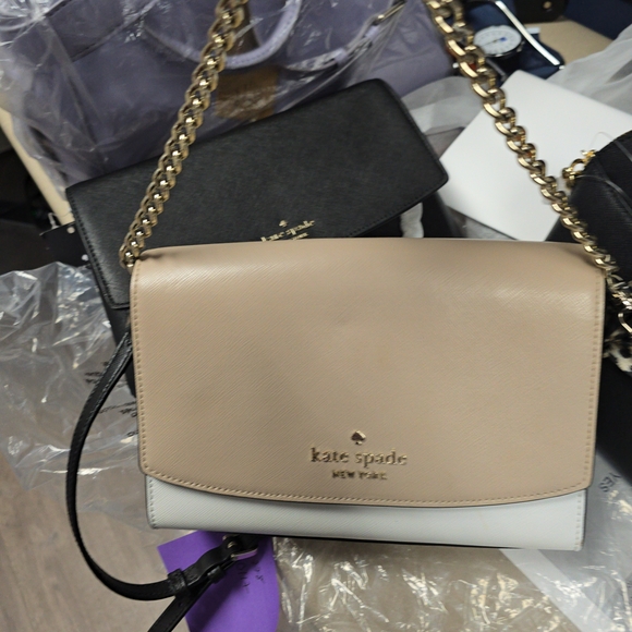 kate spade Beige, White and Black Colorblock Crossbody Bag - Picture 3 of 3